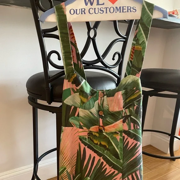 Farm Rio Amazonia palm pink green dress S 2 4 - Picture 6 of 9